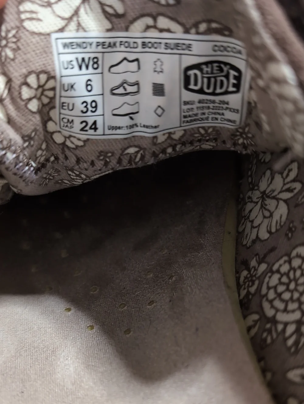 Hey Dude Wendy Peak Fold Boots Cocoa Brown Size 8.0 Chunky Platform